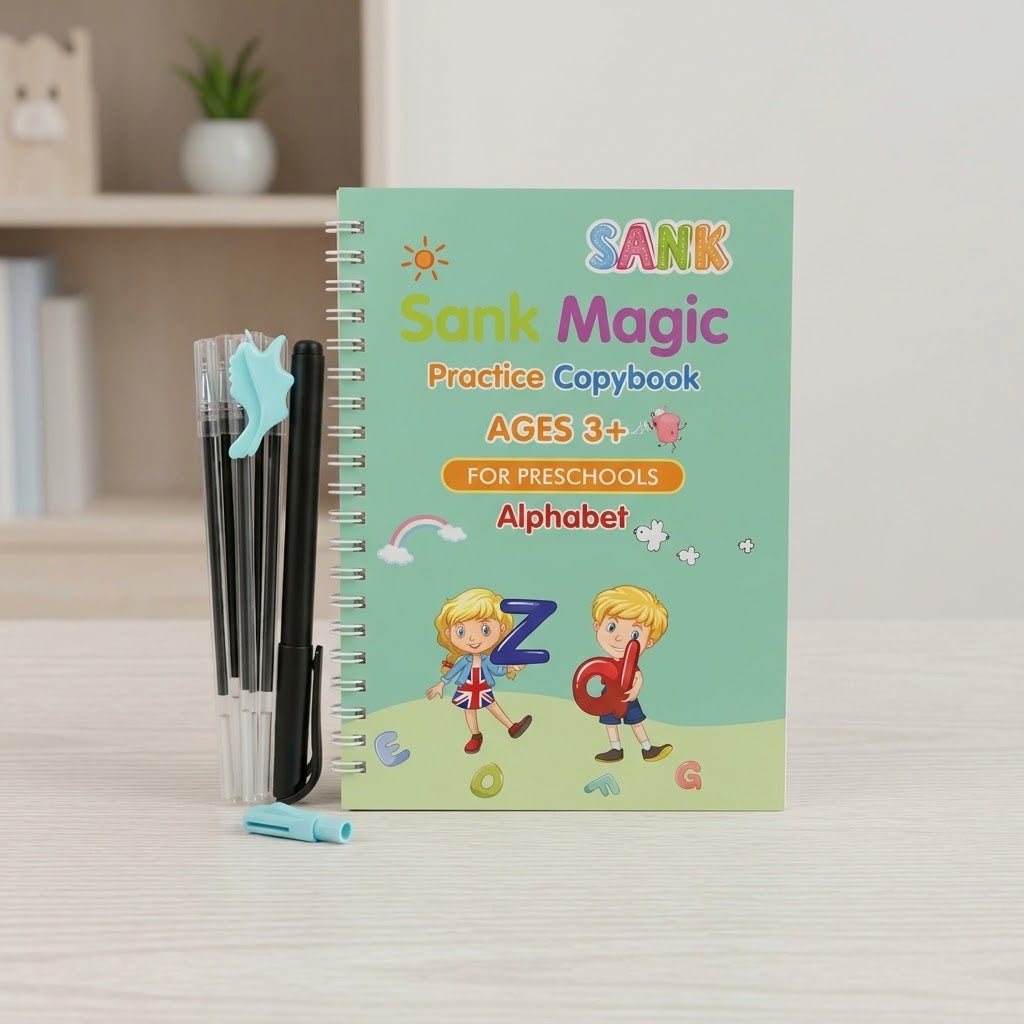 Magic Groove Handwriting Practice Notebook – Reusable Tracing Book for Kids & Adults