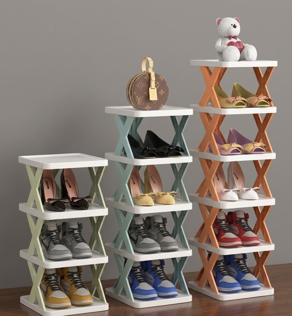 Multi-Tier Stackable Shoe Rack & Storage Organizer