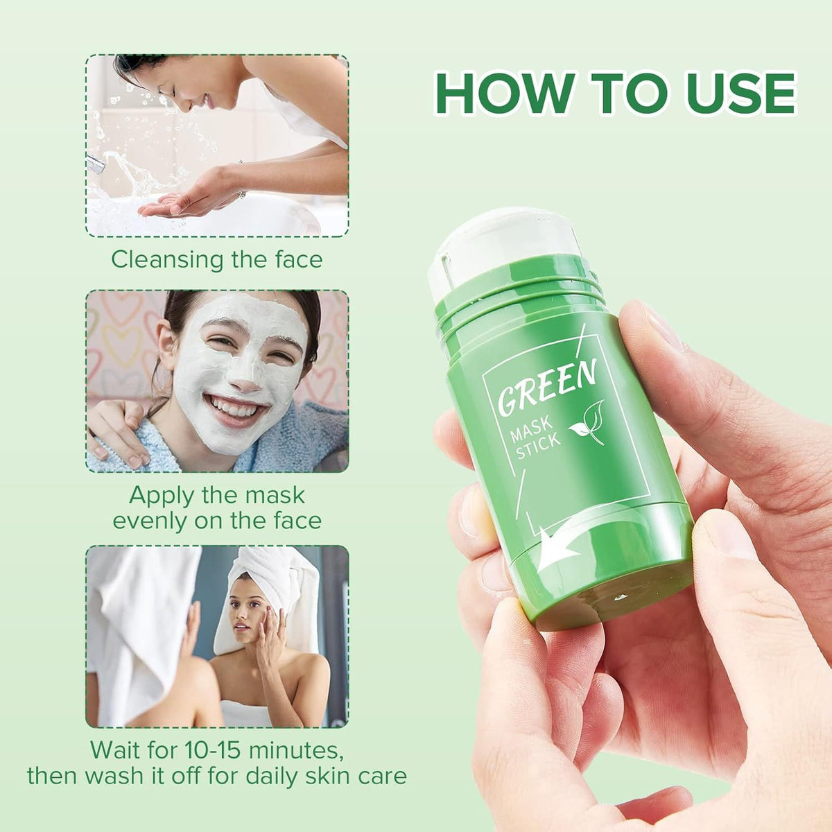 Green Tea Cleansing Clay Mask Stick – Oil Control & Pore Purifying