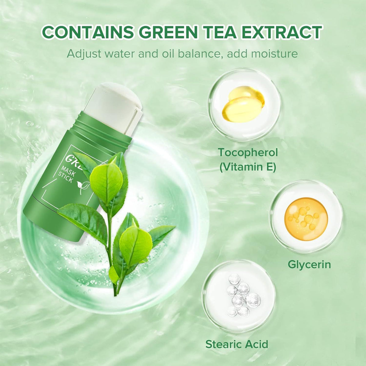 Green Tea Cleansing Clay Mask Stick – Oil Control & Pore Purifying