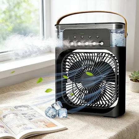 3-in-1 Portable Air Cooler Fan & Ultrasonic Humidifier (600ml)