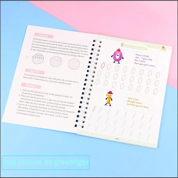 Magic Groove Handwriting Practice Notebook – Reusable Tracing Book for Kids & Adults